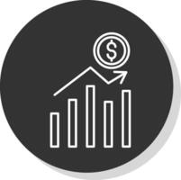 Stock Market Line Grey Circle Icon vector