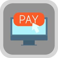 Online Payment Flat Round Corner Icon vector