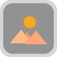 Sunrise Flat Round Corner Icon vector