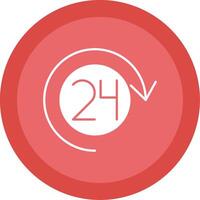 Open 24 Hours Glyph Multi Circle Icon vector