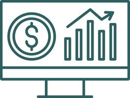 Analytics Line Gradient Round Corner Icon vector