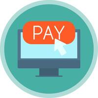 Online Payment Flat Multi Circle Icon vector