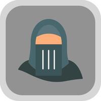 Niqab Flat Round Corner Icon vector