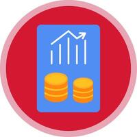 Finance Report Flat Multi Circle Icon vector