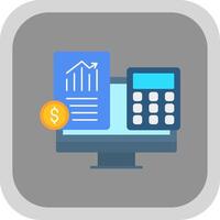 Accountant Flat Round Corner Icon vector