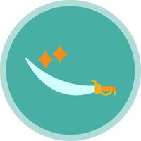 Sword Flat Multi Circle Icon vector