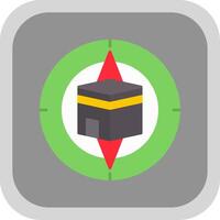 Qibla Compass Flat Round Corner Icon vector