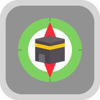 Qibla Compass Flat Round Corner Icon vector