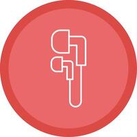 Earphones Line Multi Circle Icon vector