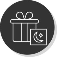 Gifts Line Grey Circle Icon vector