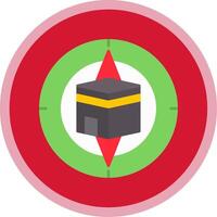 Qibla Compass Flat Multi Circle Icon vector