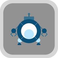 Robotics Flat Round Corner Icon vector