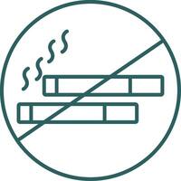 No Smoking Line Gradient Round Corner Icon vector