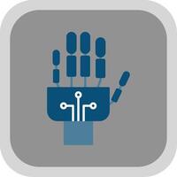 Robotics hand Flat Round Corner Icon vector