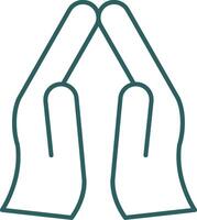 Pray Line Gradient Round Corner Icon vector