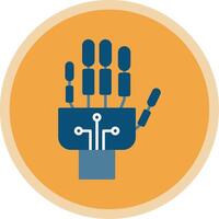 Robotics hand Flat Multi Circle Icon vector