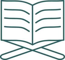 Quran Line Gradient Round Corner Icon vector