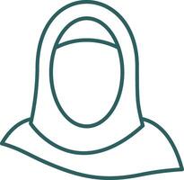 hijab línea degradado redondo esquina icono vector