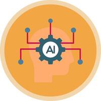 Artificial Intelligence Flat Multi Circle Icon vector