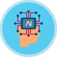 Artificial Intelligence Flat Multi Circle Icon vector