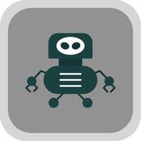 Toy Robotics Flat Round Corner Icon vector