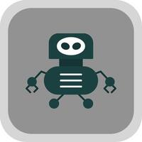 Toy Robotics Flat Round Corner Icon vector