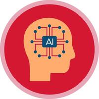 Artificial Intelligence Flat Multi Circle Icon vector