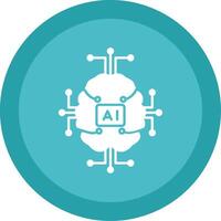 Artificial Intelligence Glyph Multi Circle Icon vector