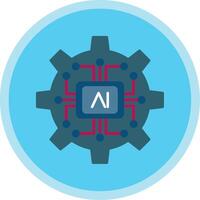 Artificial Intelligence Flat Multi Circle Icon vector