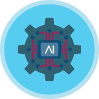 Artificial Intelligence Flat Multi Circle Icon vector