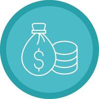 Money Bag Line Multi Circle Icon vector