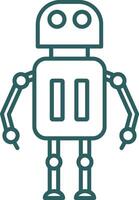 Robot Line Gradient Round Corner Icon vector