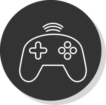 Controller Line Grey Circle Icon vector