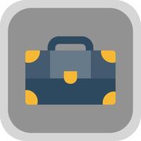 Suitcase Flat Round Corner Icon vector