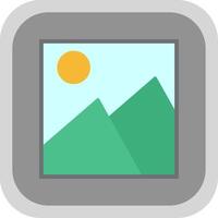 Picture Flat Round Corner Icon vector