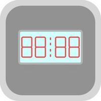 Digital Clock Flat Round Corner Icon vector