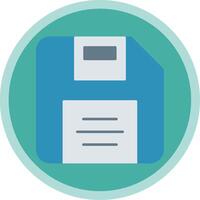 Diskette Flat Multi Circle Icon vector