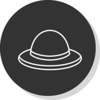 sombrero línea gris circulo icono vector