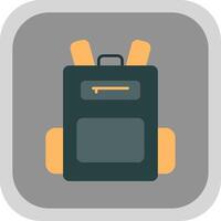 Backpack Flat Round Corner Icon vector