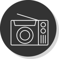 Radio Line Grey Circle Icon vector