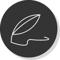 Quill Line Grey Circle Icon vector