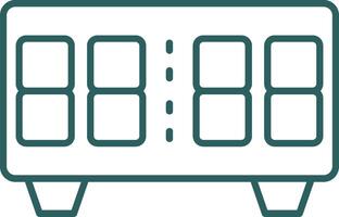 Digital Clock Line Gradient Round Corner Icon vector