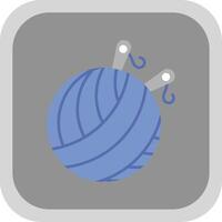 Yarn Ball Flat Round Corner Icon vector