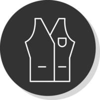 Vest Line Grey Circle Icon vector