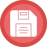 Diskette Glyph Multi Circle Icon vector