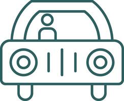 Car Line Gradient Round Corner Icon vector