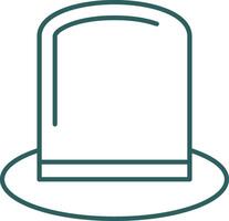 Top Hat Line Gradient Round Corner Icon vector