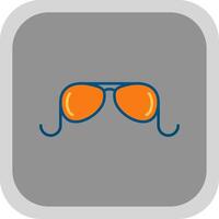 Old Glasses Flat Round Corner Icon vector