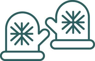 Winter Gloves Line Gradient Round Corner Icon vector