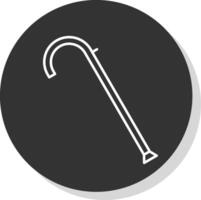 Walking Stick Line Grey Circle Icon vector